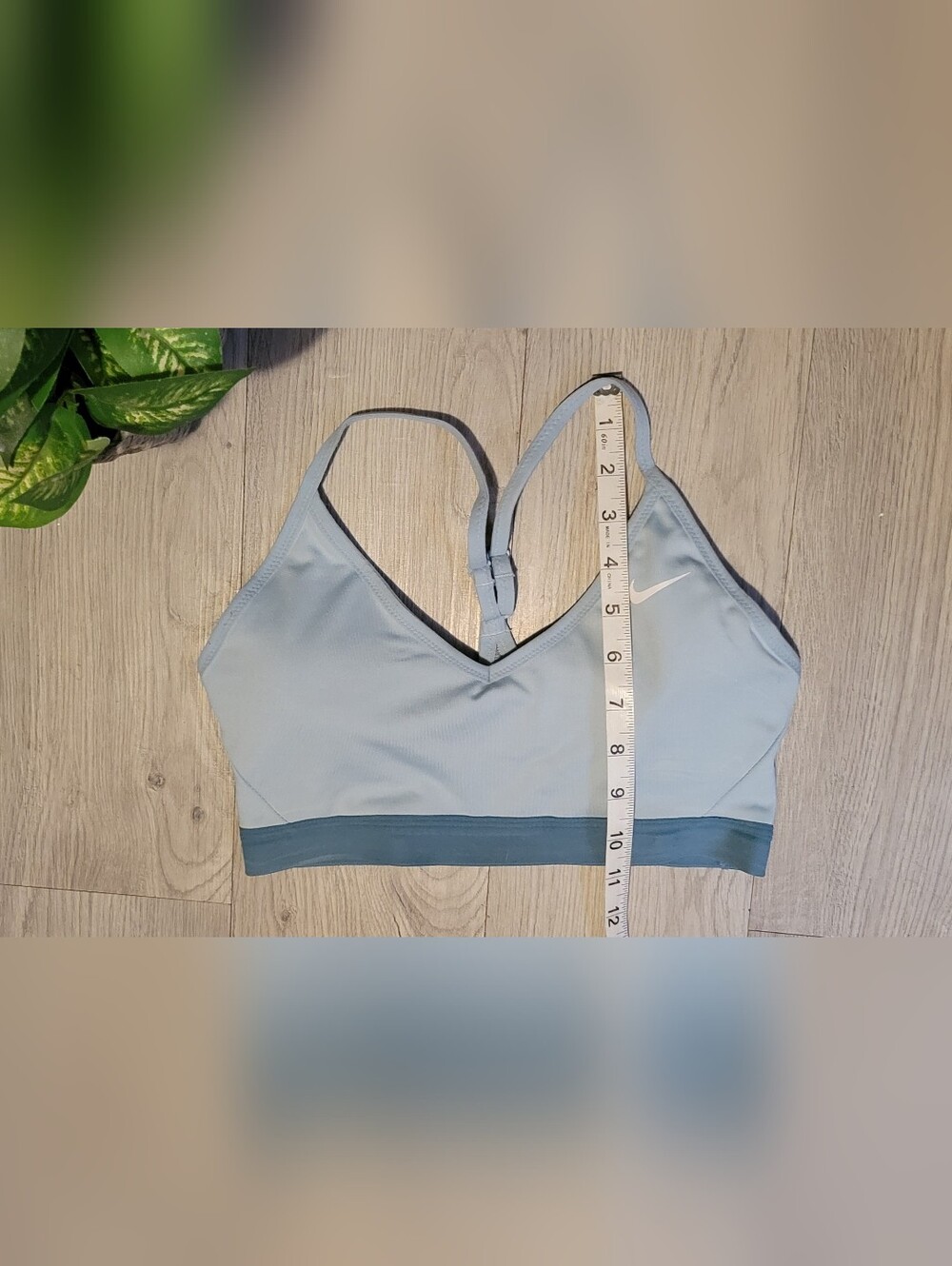 Nike Dri-Fit Indy Light Support Padded Sports Bra Light Blue & Dark Teal, Medium - Picture 5 of 15